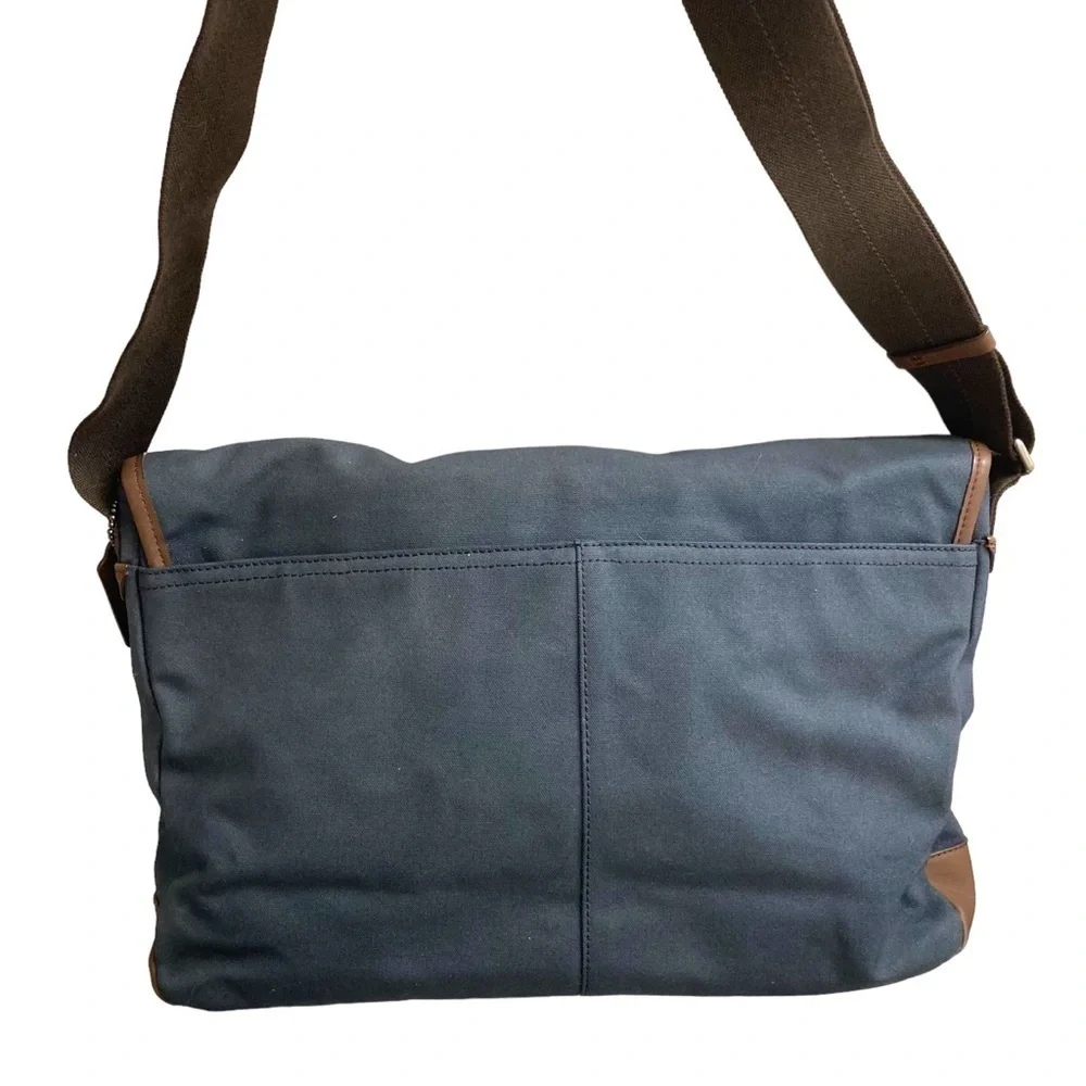 Coach F70629 mens blue brown messenger crossbody bag